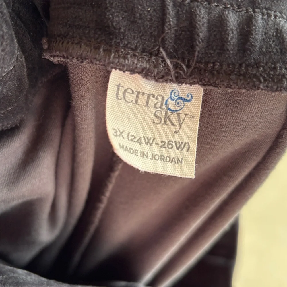Terra & Sky Black Velour Draw String Waist Jogger Pants